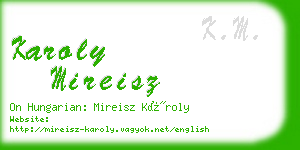 karoly mireisz business card